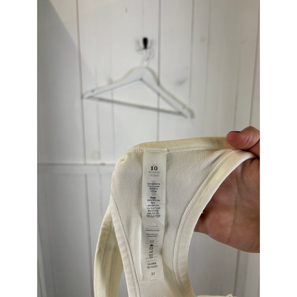 Lululemon White Nylon Tank Top Size 10 Excellent Condition - Picture 2 of 4